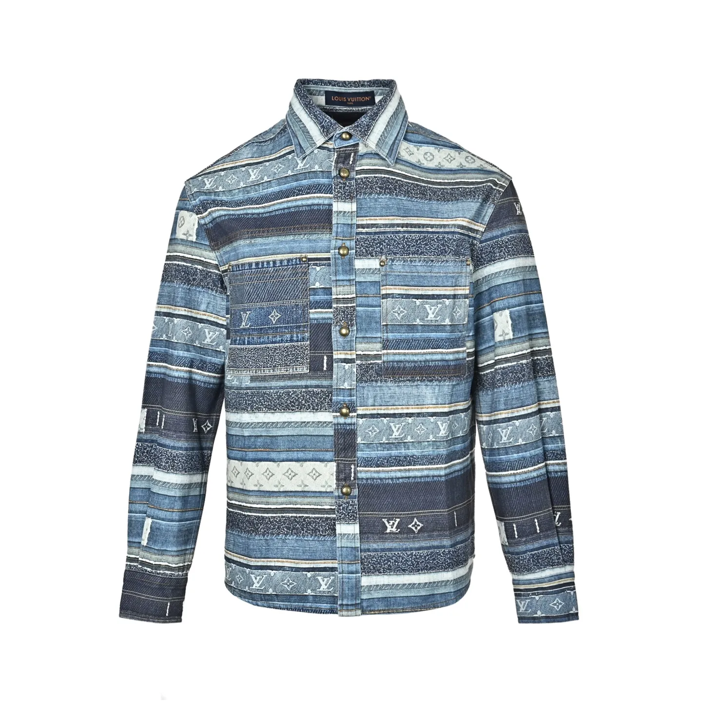 Louis Vuitton/Louis Vuitton jacquard striped denim shirt